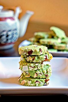 Macha Green Tea Almond Shortbread Cookies