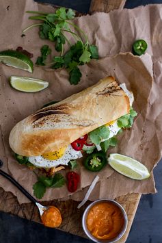 Mahi Mahi Banh Mi with Spicy Curried Mayo + Fried Eggs