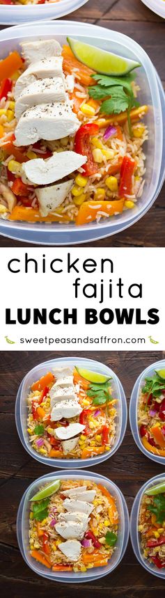 (Make Ahead Chicken Fajita Lunch Bowls