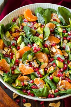 Mandarine Pomegranate Spinach Salad with Poppy Seed Dressing
