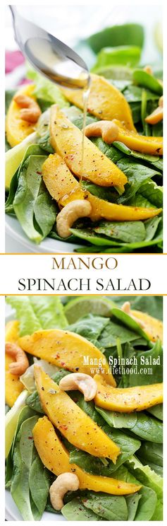 Mango Spinach Salad with Honey Lime Dressing