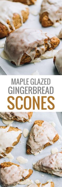 Maple Glazed Gingerbread Scones