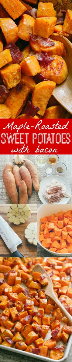 Maple Roasted Sweet Potatoes and Bacon