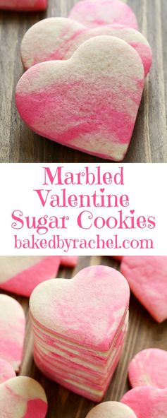 Marbled Valentine Sugar Cookies