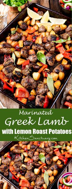 Marinated Greek Lamb with Lemon Roast Potatoes