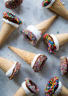 Marshmallow Dipped Ice Cream Cones