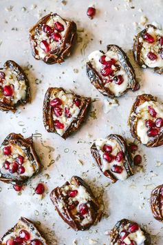 Mascarpone Stuffed Dates with Pomegranate and Honey