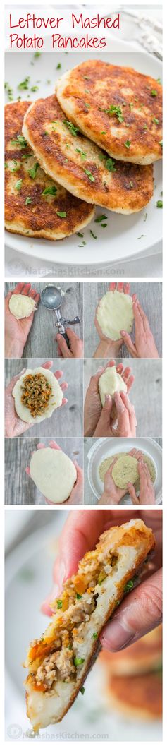 Mashed Potato Pancakes with Meat Filling