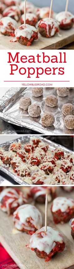 Meatball Poppers with Simple Marinara Sauce