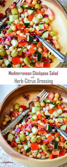 Mediterranean Chickpeas Salad with Herb-Citrus Vinaigrette