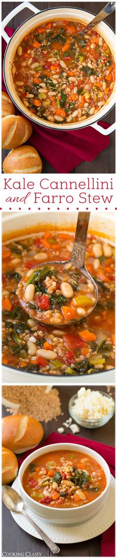 Mediterranean Kale, Cannellini and Farro Stew