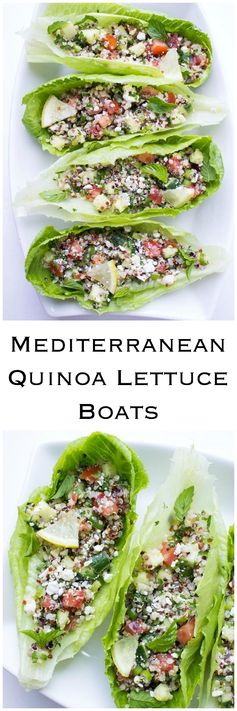 Mediterranean Quinoa Lettuce Boats