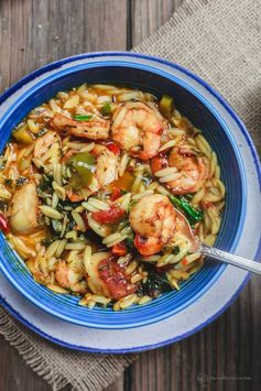 Mediterranean Shrimp Orzo Soup