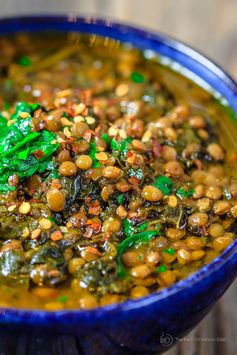 Mediterranean Spicy Spinach and Lentil Soup