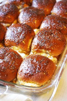 Meg's Baked Ham and Cheese Sliders with Magic Sauce