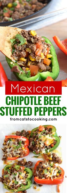 Mexican Chipotle Beef Stuffed Peppers