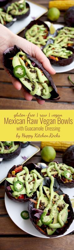 Mexican Raw Vegan Bowls with Guacamole