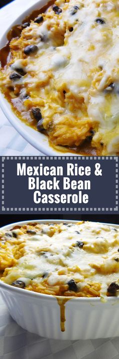 Mexican Rice & Black Bean Casserole (With Chicken