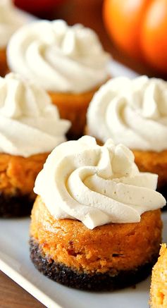 Mini Pumpkin Cheesecakes with Gingersnap Crusts