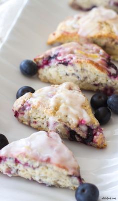 Mixed Berry Scones with a Lemon Glaze