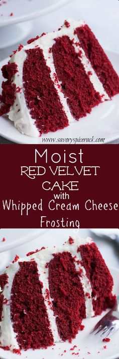 Moist Red Velvet Cake and Whipped Cream Cheese Frosting