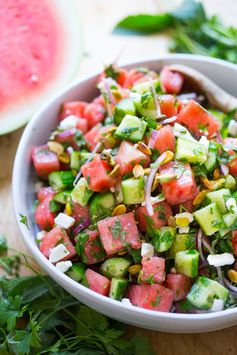 Moroccan Watermelon Salad with Pistachio