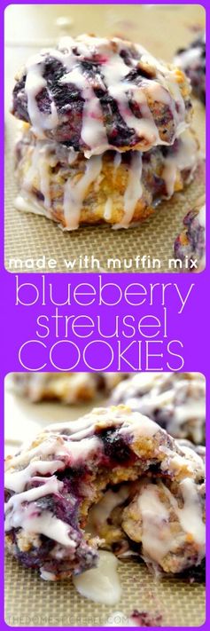 Muffin Mix Blueberry Streusel Cookies