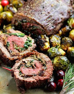 Mushroom and Spinach Stuffed Steak