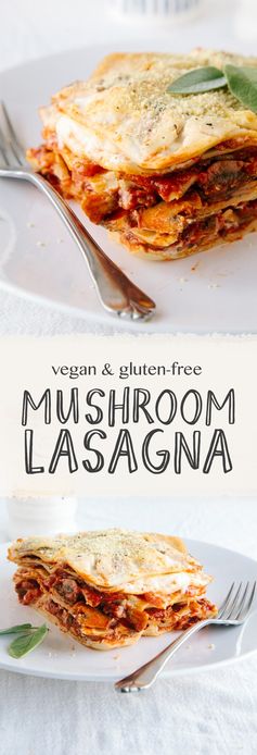 Mushroom Lasagna (Vegan + GF