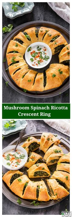 Mushroom Spinach Ricotta Crescent Ring