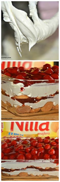 No-Bake Cherry Cheesecake Cookie Lasagna