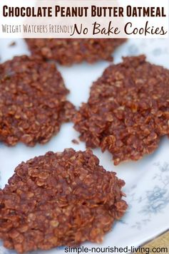 No Bake Chocolate Peanut Butter Oatmeal Cookies