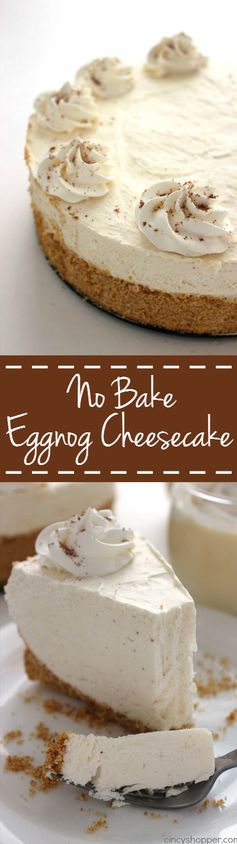 No Bake Eggnog Cheesecake