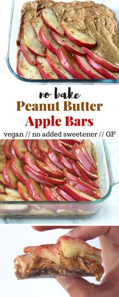 No Bake Peanut Butter Apple Bars