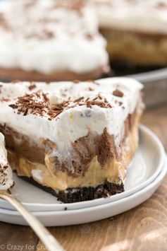 No Bake Peanut Butter Chocolate Cream Pie