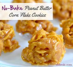 No-Bake Peanut Butter Corn Flake Cookies