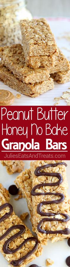 No Bake Peanut Butter Honey Granola Bars