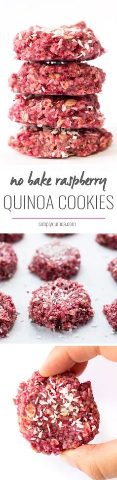 No-Bake Raspberry Quinoa Cookies