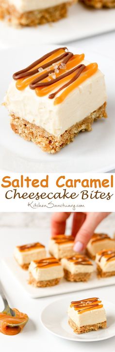 No-Bake Salted Caramel Cheesecake Bites