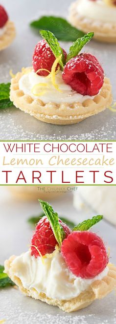 No Bake White Chocolate Lemon Cheesecake Tartlets