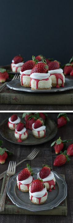 No Bake White Chocolate Strawberry Cheesecakes