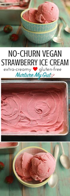 No-Churn Vegan Strawberry Ice Cream