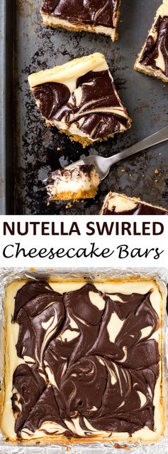 Nutella Swirled Cheesecake Bars