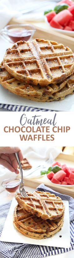 Oatmeal Chocolate Chip Waffles