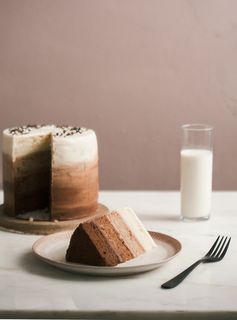 Ombre Chocolate Cake with Mexican Chocolate Frosting