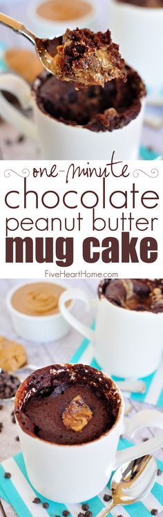 One-Minute Chocolate Peanut Butter Mug Cake