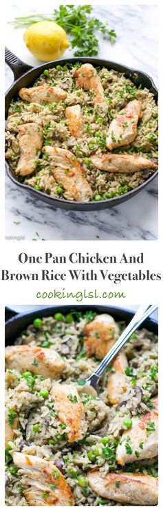 One Pan Chicken And Brown Rice With Vegetables