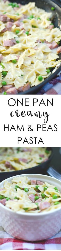 One Pan Creamy Ham & Peas Pasta