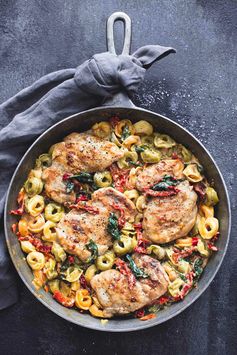 One Pan Tuscan Garlic Chicken Tortellini