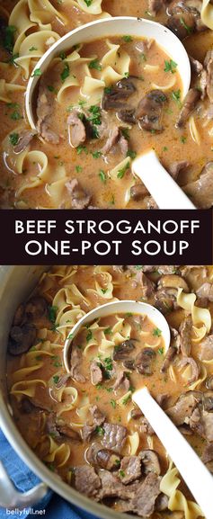 One-Pot Beef Stroganoff Soup